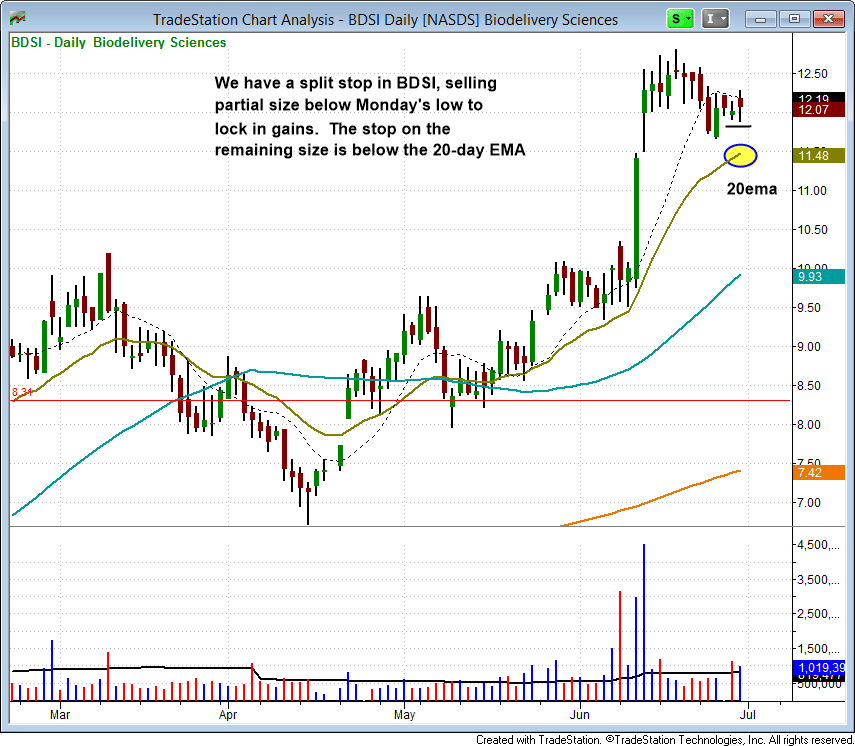 $BDSI support at 20-day EMA